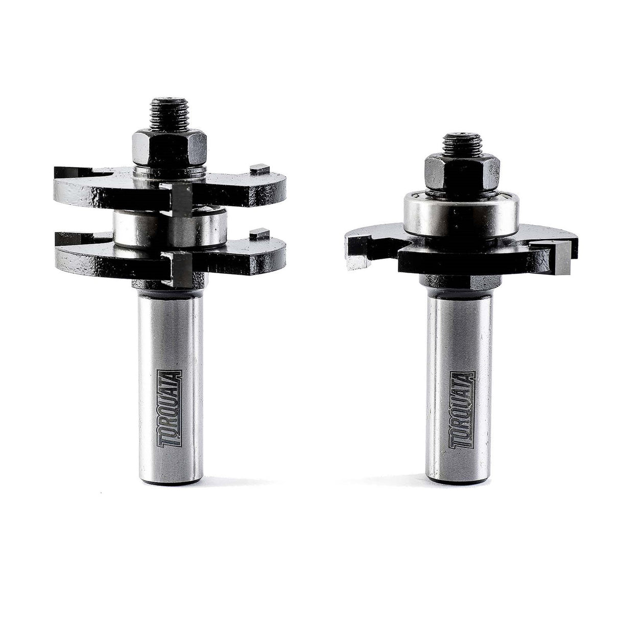 Torquata Tongue & Groove Router Bit Set showing two bits for tongue and groove joints