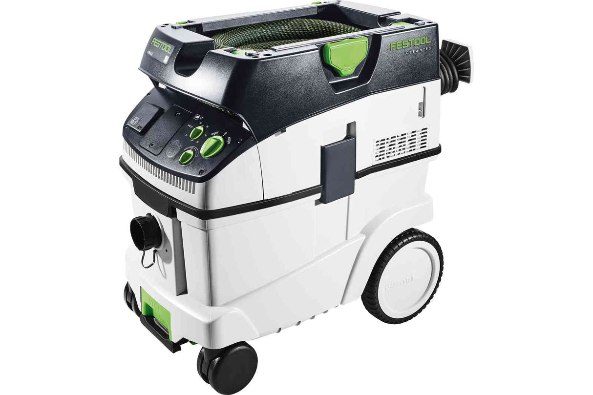 Festool CTM 36L M Class Dust Extractor in use at workshop, effective dust extraction for woodworking tasks