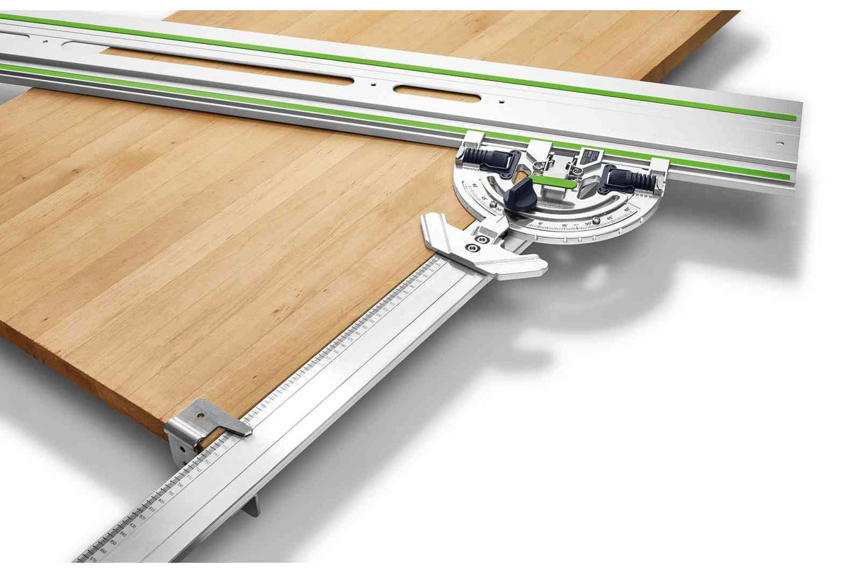 Festool FS Guide Rail Extension Set for precise cuts with extended angle stop and adjustable stop