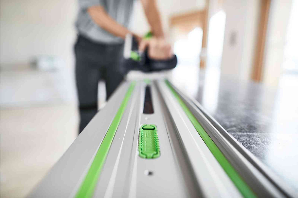 Festool FS Guide Rail Adhesive Pads Pack of 30 in use on different surfaces for precise cuts
