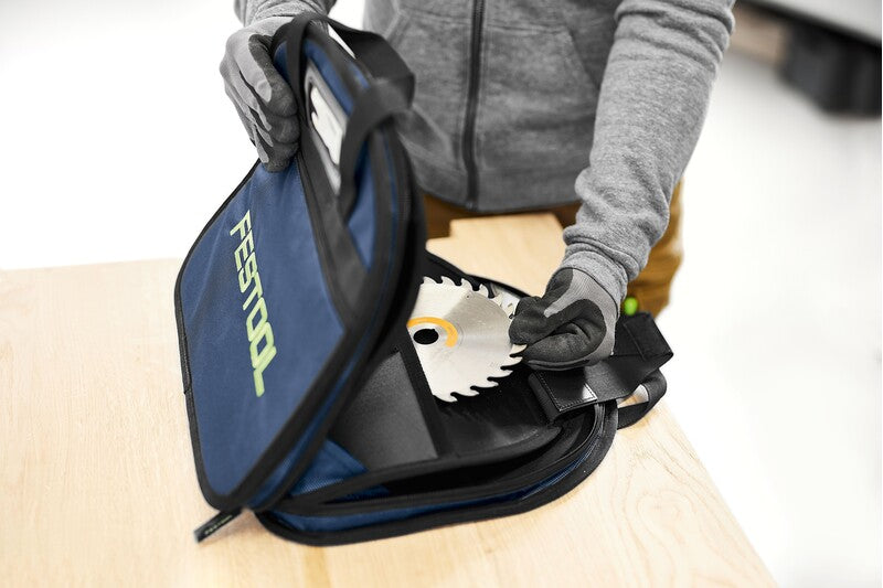 Festool Circular Saw Blade Bag in Dark Blue with Zip Pocket