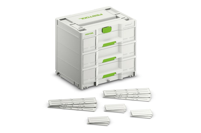 Festool Systainer3 SORTAINER 3 Drawer Storage Box with partitioned drawers for organized accessory storage