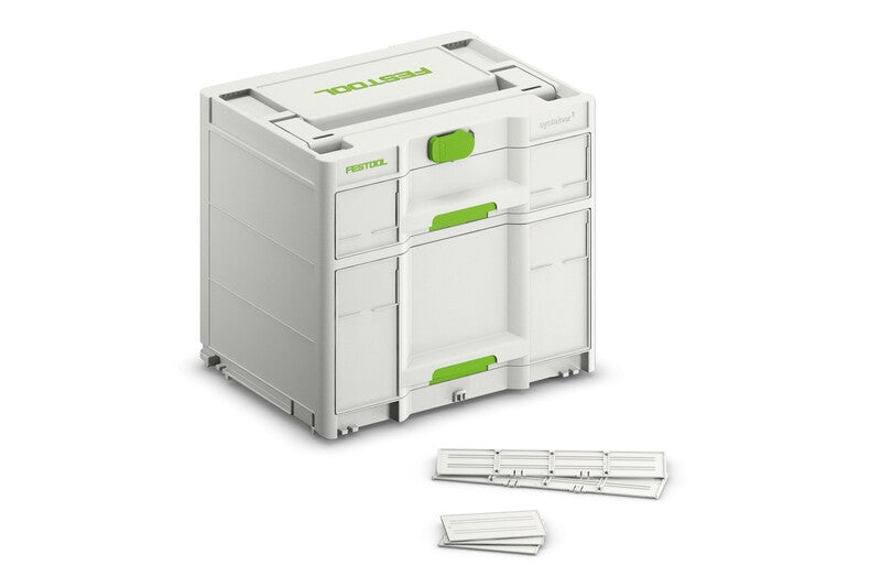 Festool Systainer3 SORTAINER 2 Drawer Storage Box with accessories neatly organized in drawers
