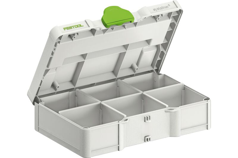 Festool Systainer SYS3 S76 Storage Box open, showing organized small parts inside