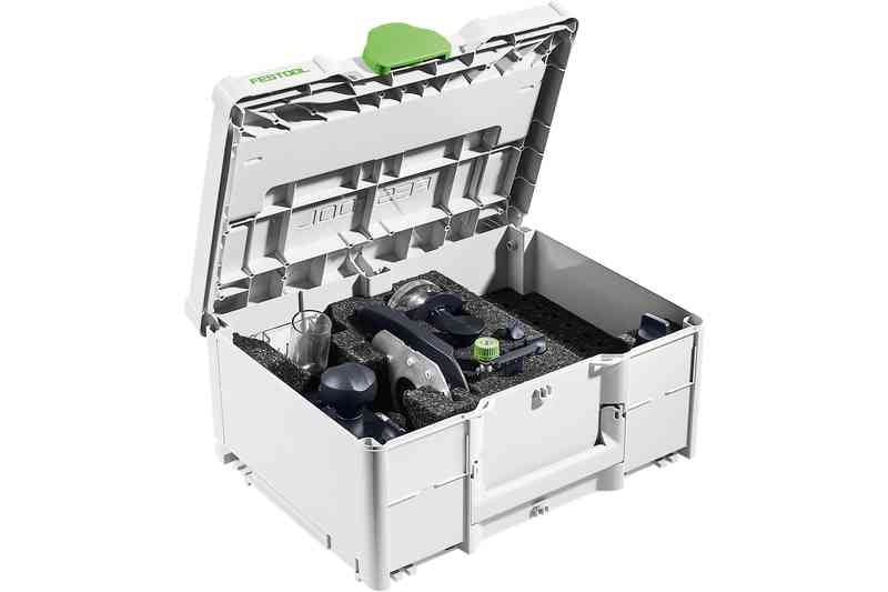 Festool Router Accessory Systainer Set OF 1010 Plunge Router accessories neatly stored in Systainer
