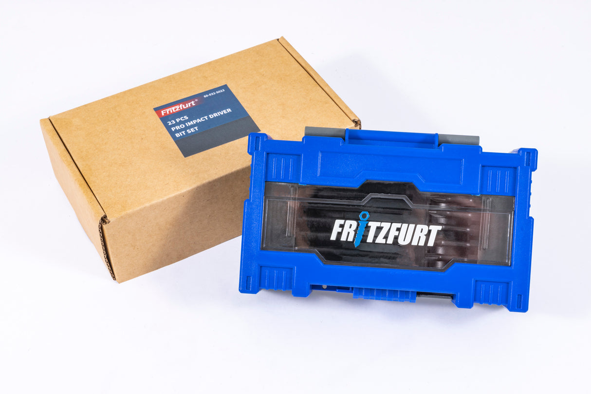 Fritzfurt Set of 23 Impact Driver Bits featuring S2 & CR-MO Steel, ideal for heavy-duty applications