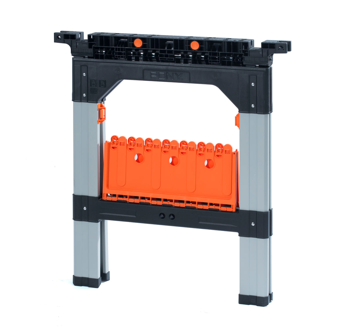Pony Jorgensen 2-Piece Clamping Sawhorse with Clamps & Bench Dogs in use on a woodworking project
