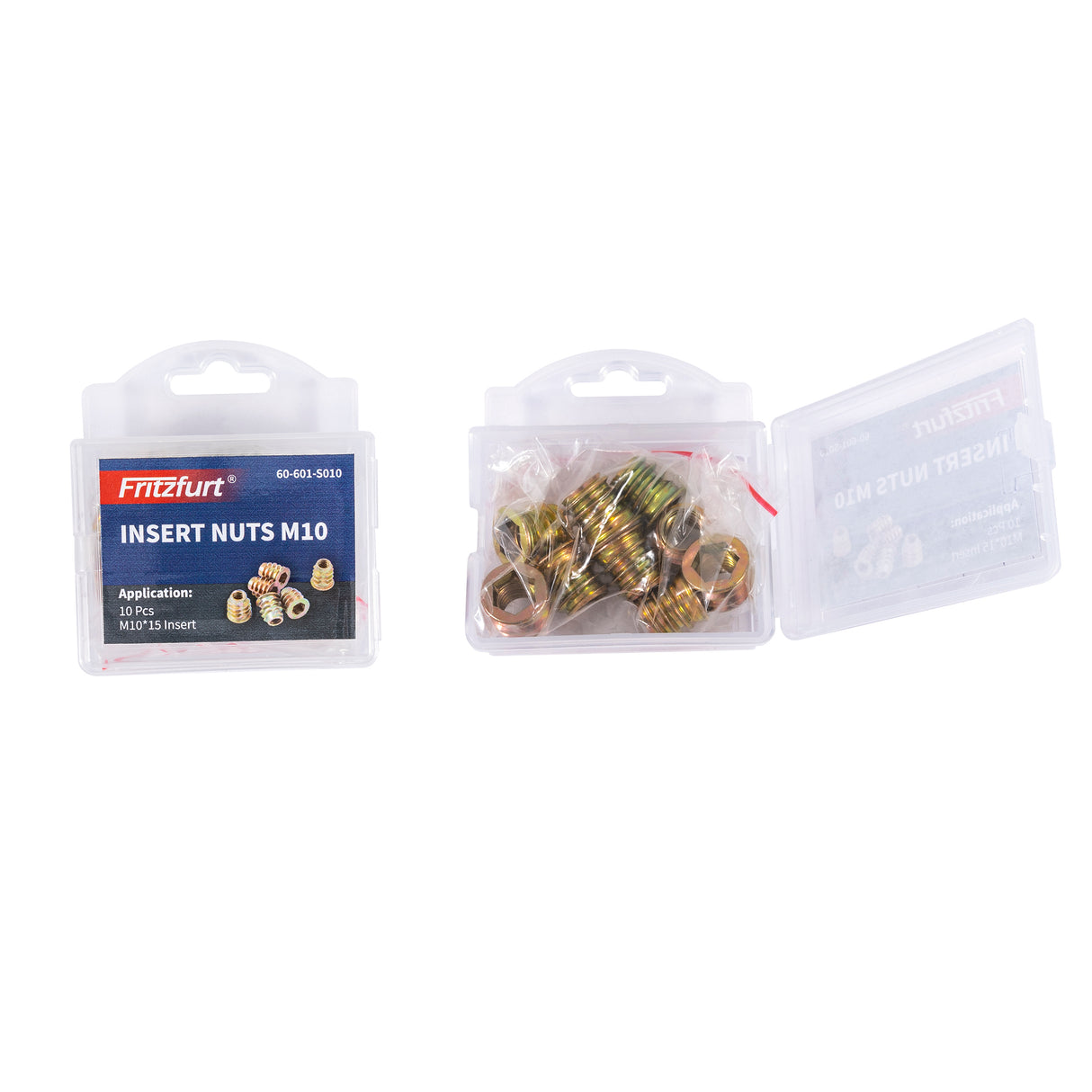 Fritzfurt M10 Threaded Insert Nuts Pack of 10 - Securely fix and customise woodworking fixtures with threaded insert nuts