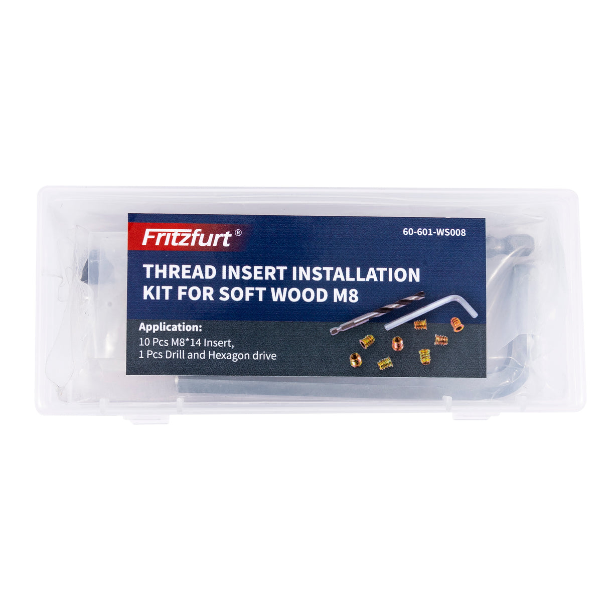 Fritzfurt Threaded Insert Nut Kit M8 Pack of 10 installation tool for secure wooden fixings