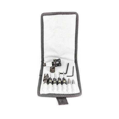Snappy Countersink Plug Cutter Drivers & Chuck Set in No-Rip Belt Pouch, Australian Woodworking Tools Store