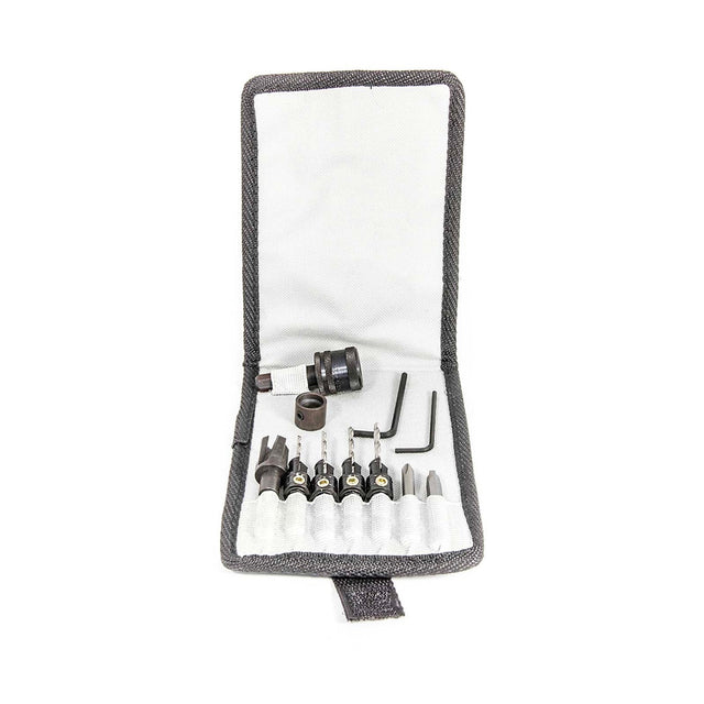 Snappy Countersink Plug Cutter Drivers & Chuck Set in No-Rip Belt Pouch, Australian Woodworking Tools Store