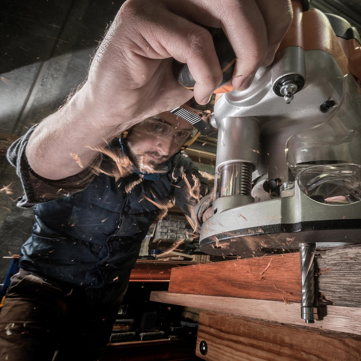 Torquata Twin Flute Downcut Flush Trim Spiral Router Bit 1/2in Shank - C4 micro grain carbide spiral bit in use