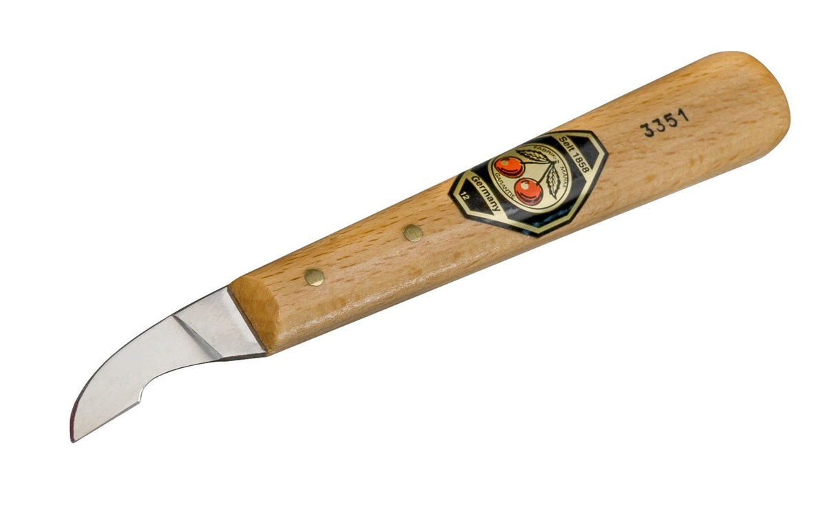 Kirschen Two Cherries 3351 Chip Carving Knife with Short Skew Edge in German steel craftsmanship