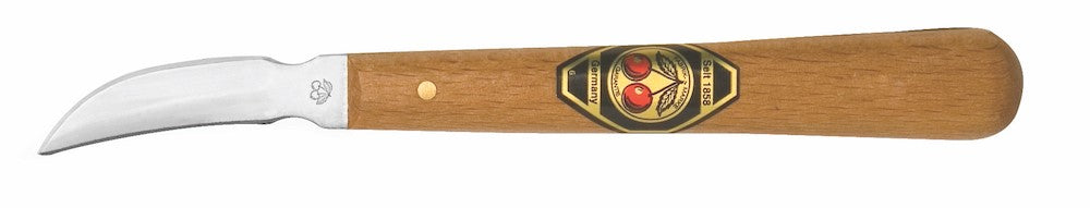 Kirschen Two Cherries 3353 Chip Carving Knife 38mm with Double Sided Curved Edge, German steel craftsmanship
