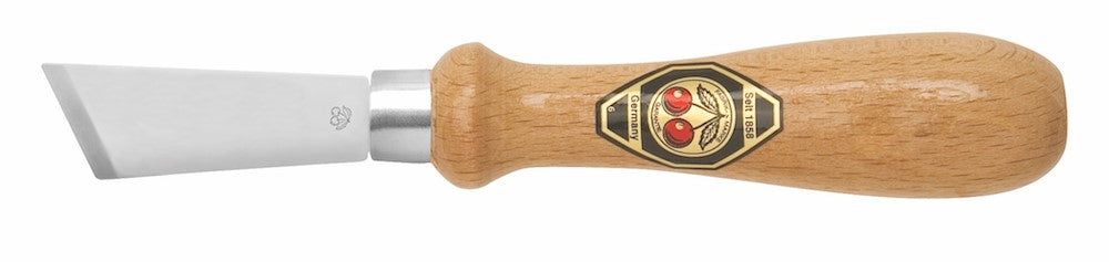 Kirschen Two Cherries 3357 Chip Carving Knife 19mm Skewed Edge Hornbeam Handle Australian Woodworking Tools Store