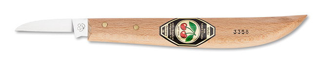 Kirschen Two Cherries #3358 Chip Carving Knife 35mm, Round Neck Straight Edge - Quality German steel woodcarving tool