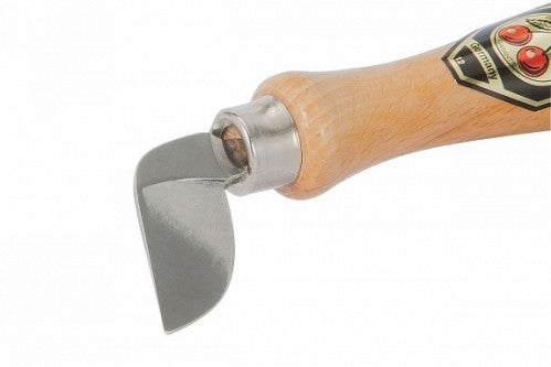 Kirschen Two Cherries 3360 Chip Carving Knife 38mm Bent Aside Curved Edge Woodcarving Hornbeam Handle