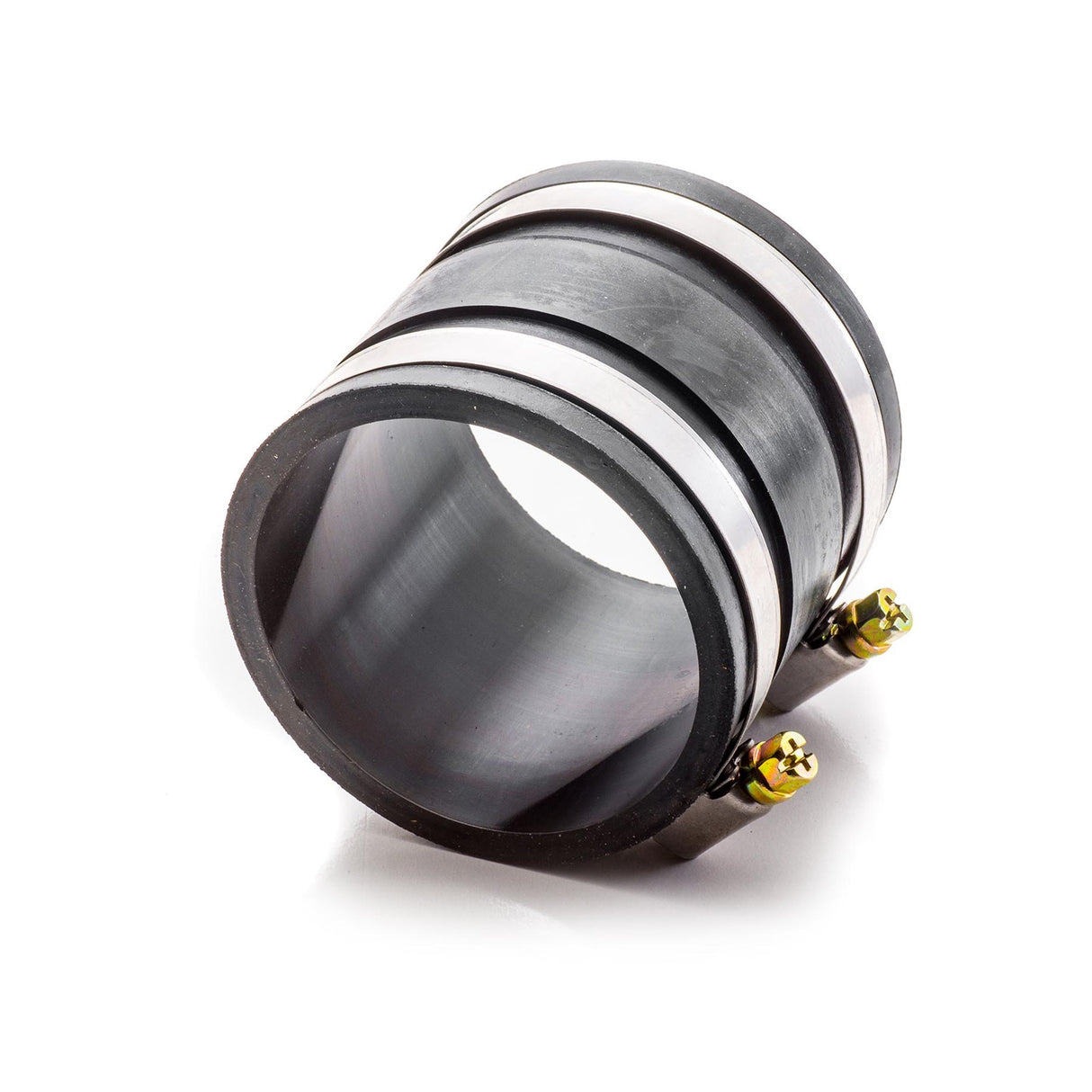 Sherwood Flex Cuff Connector 2 1/2in (63mm) shown with clamps and grooves for easy installation