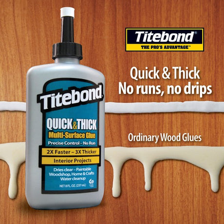 Titebond Quick & Thick Multi-Surface Glue 237mL bottle on white background