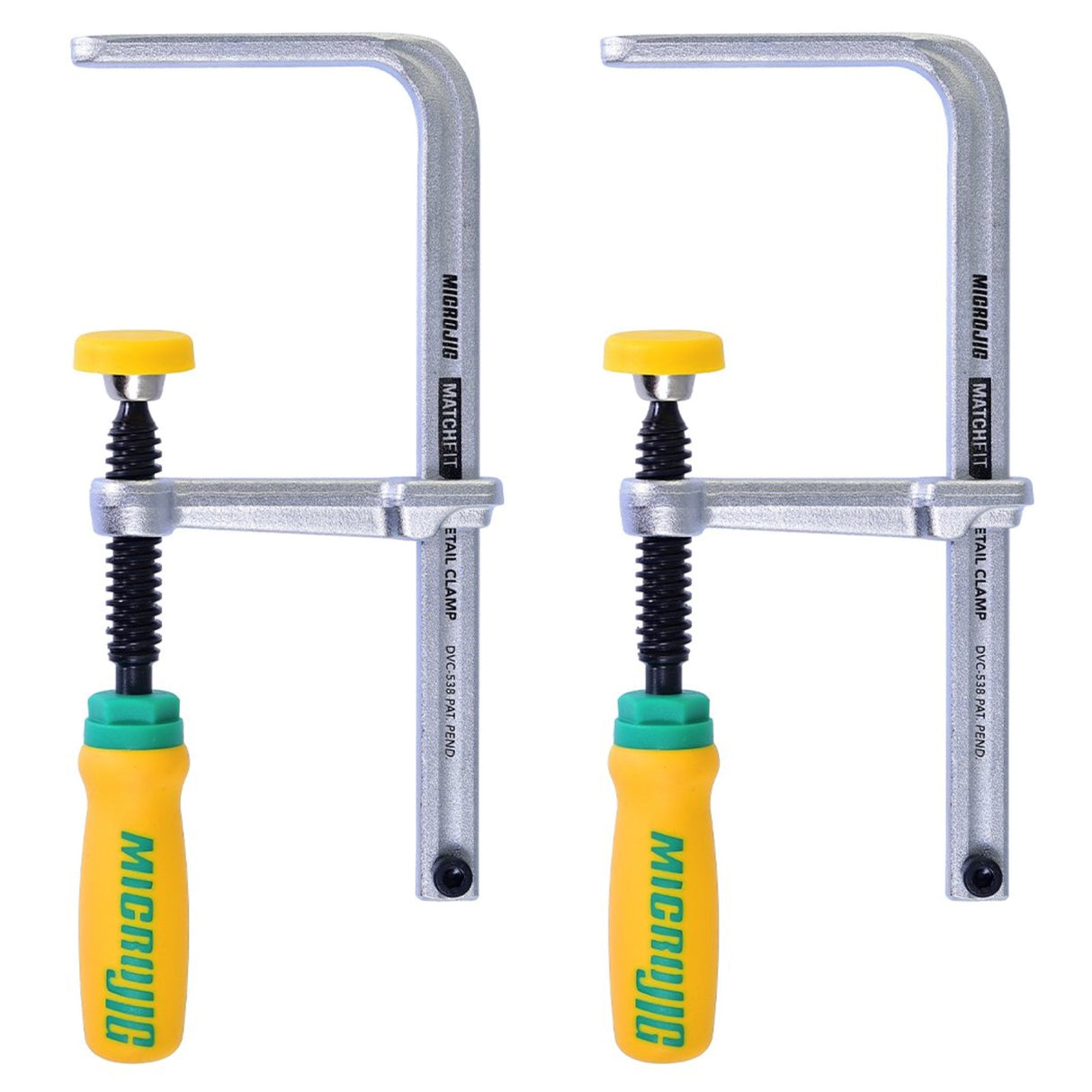 MicroJig MatchFit Dovetail Track Clamp Set, showing innovative clamping solution for woodworking projects