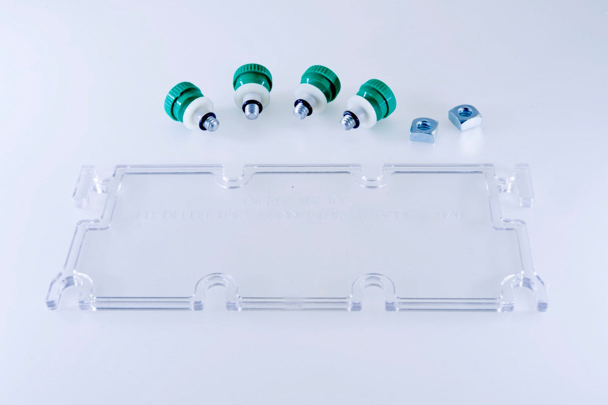 MicroJig GRR-Ripper Clear Deflector & Connector Attachment in use on GRR-Rip Block for safe freehand routing