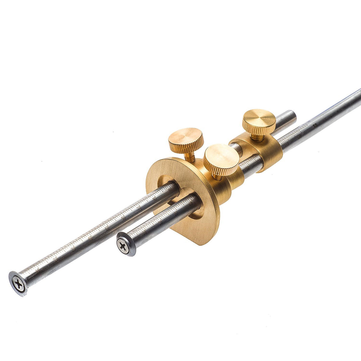 Australian Luban Wheel Mortice Gauge Brass Micro Adjust 150mm Capacity tool with solid brass head and twin stem design