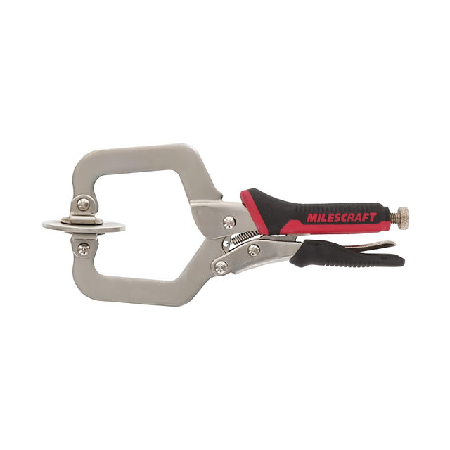 Milescraft 2in FaceClamp Framing Clamp showing metal swivel pads for flush pocket hole assembly