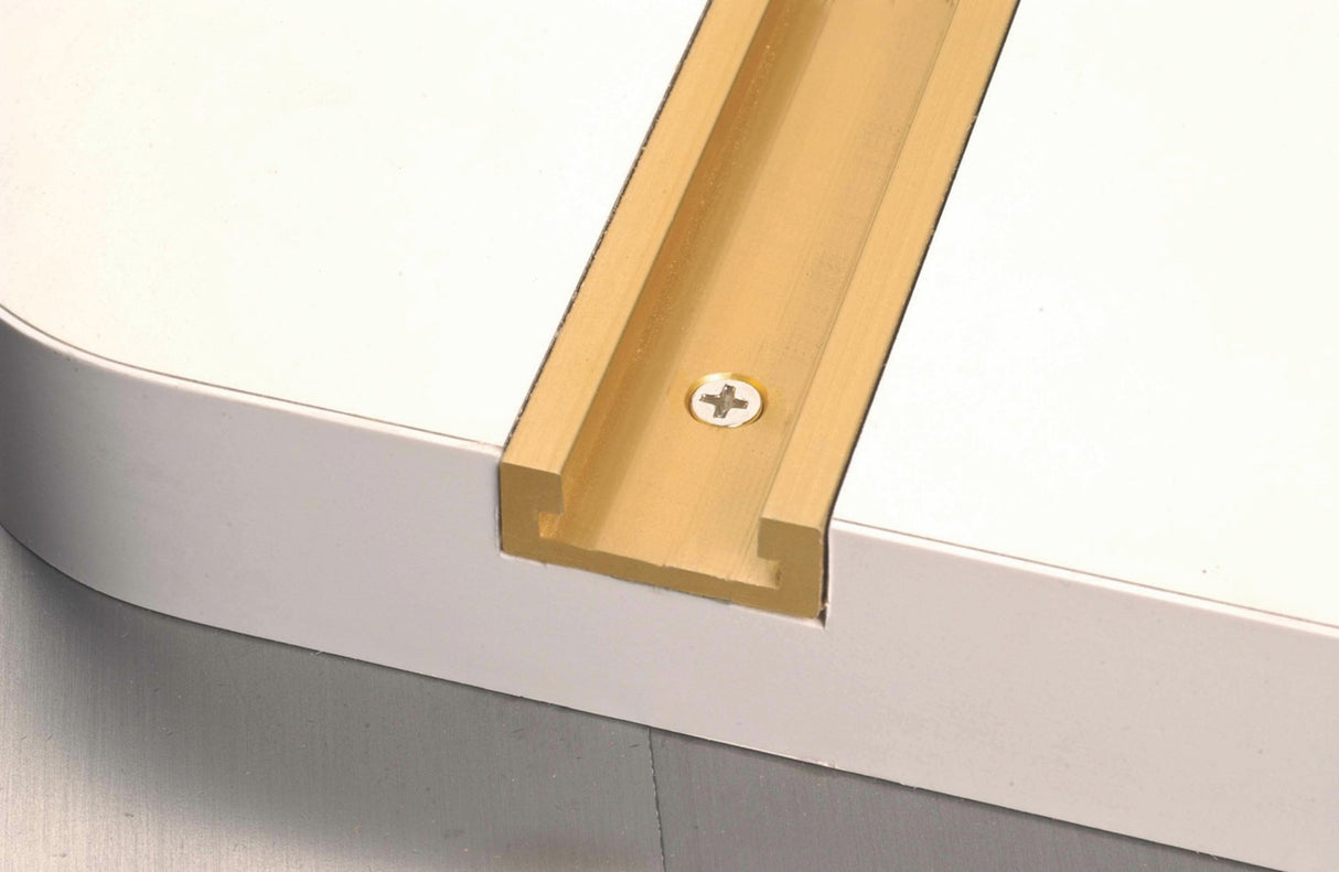 Incra 19mm 3/4in gold anodised Aluminium mitre track, 1220mm length, for woodworking tables