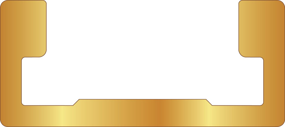 Incra Mitre Track Aluminium 19mm 3/4in Standard 1220mm in gold anodised finish, side view