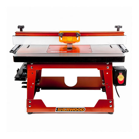 Sherwood Industrial Benchtop Router Table with Cast Iron Table & Aluminium Mounting Plate in compact size