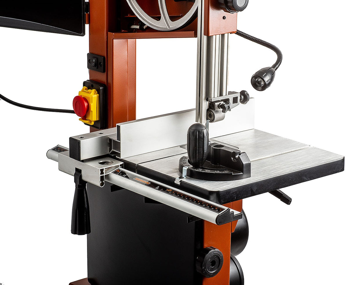 Sherwood 10in 250W Standard Bandsaw in use for precise wood cutting