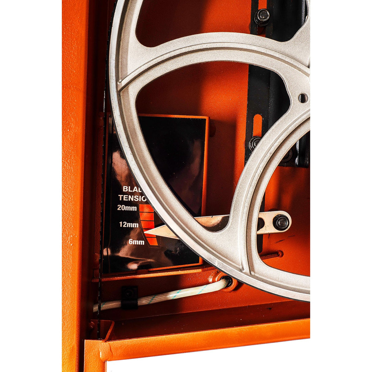 Sherwood 12in Standard Bandsaw in use on timber plank, showing precision cutting for woodworking projects