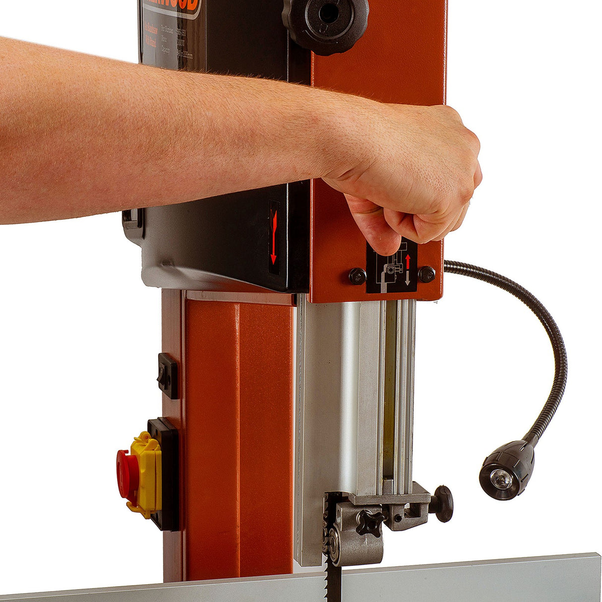 Sherwood 14in 1100W Standard Bandsaw in action, cutting through wood