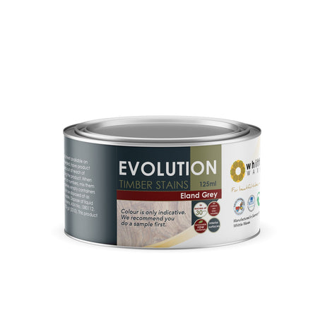 Whittle Waxes Evolution Eland Grey Colour Stain 125ml bottle on white background