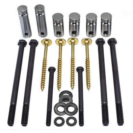 Benchcrafted Hardware Set for Roubo Split Top Bench in use on woodworking bench