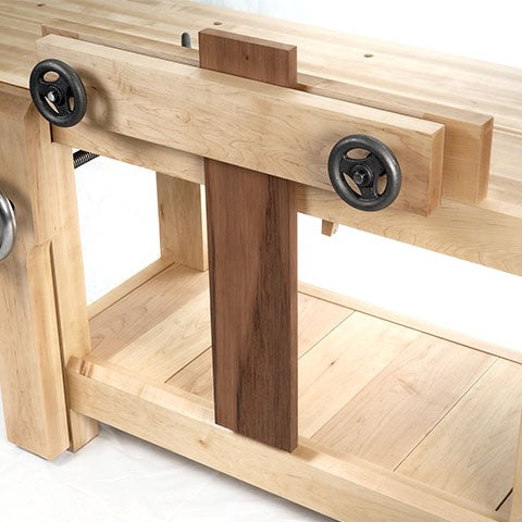 Benchcrafted Hardware Set for Moxon Vice Cast Iron Hand Wheels - Front view showing detailed cast iron hand wheels