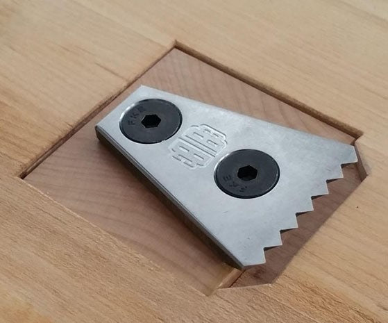 Benchcrafted Bench Top Traditional Planing Stop with Milled Teeth, high-quality woodworking tool on workbench