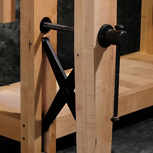 Benchcrafted Solo Criss Cross Leg Vice mechanism, high-quality woodworking tool craftsmanship