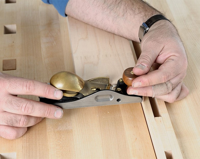 Blueprints for Benchcrafted Roubo Split Top Bench Plan, showcasing intricate woodworking details