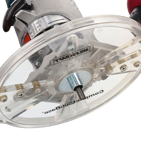 Milescraft Imperial Metal Bushing Set for Plunge Routers, 7 carbon steel bushings, 2 locknuts, 1 top hat adaptor