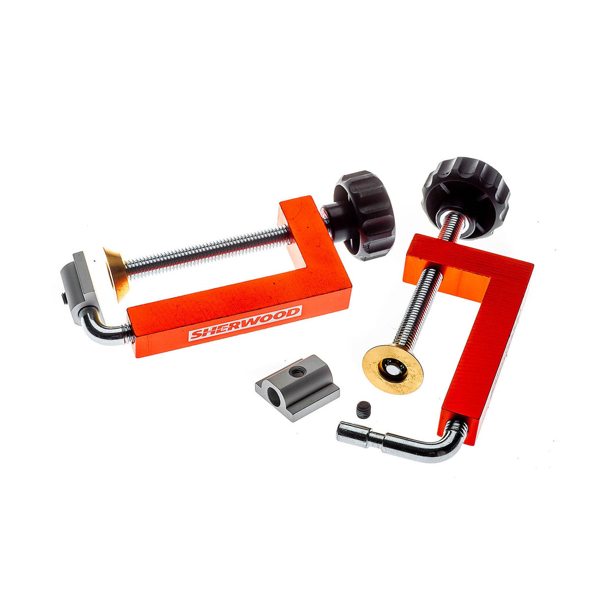 Sherwood Sub-Fence Clamps securely fastened to wooden auxiliary fence