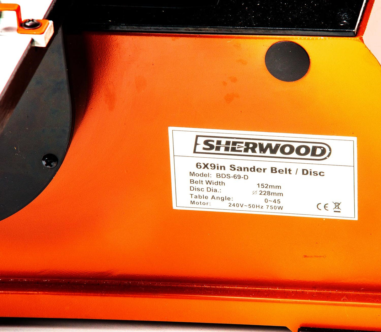 Sherwood 6 x 9in Belt and Disc Sander showcasing vertical and horizontal rotating belt functionality