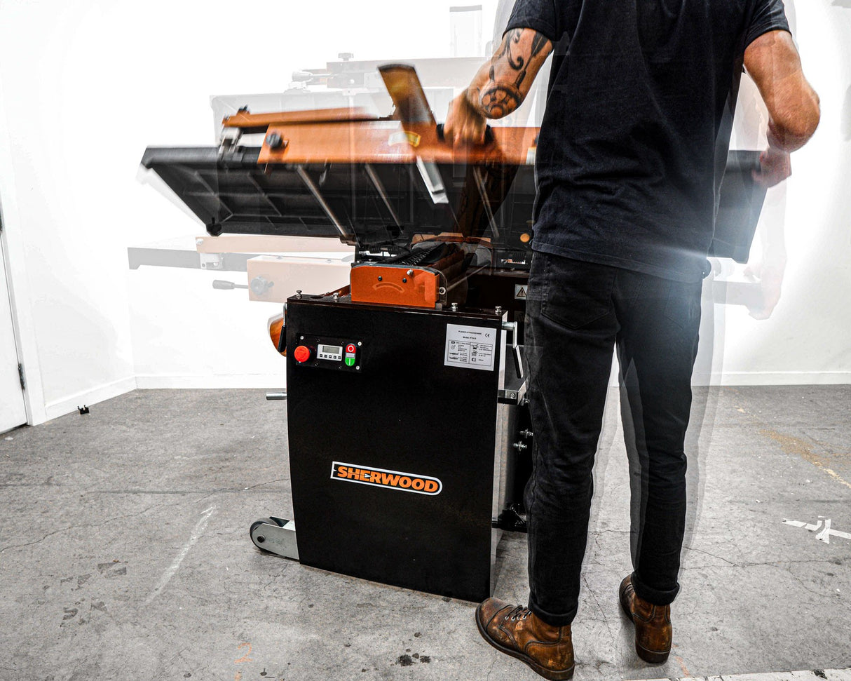 Sherwood 16in Combination Planer Thicknesser with Helical Spiral Head Carbide Knives in action