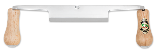 Kirschen Two Cherries Straight Drawknife 120mm Blade in use for efficient wood shaping