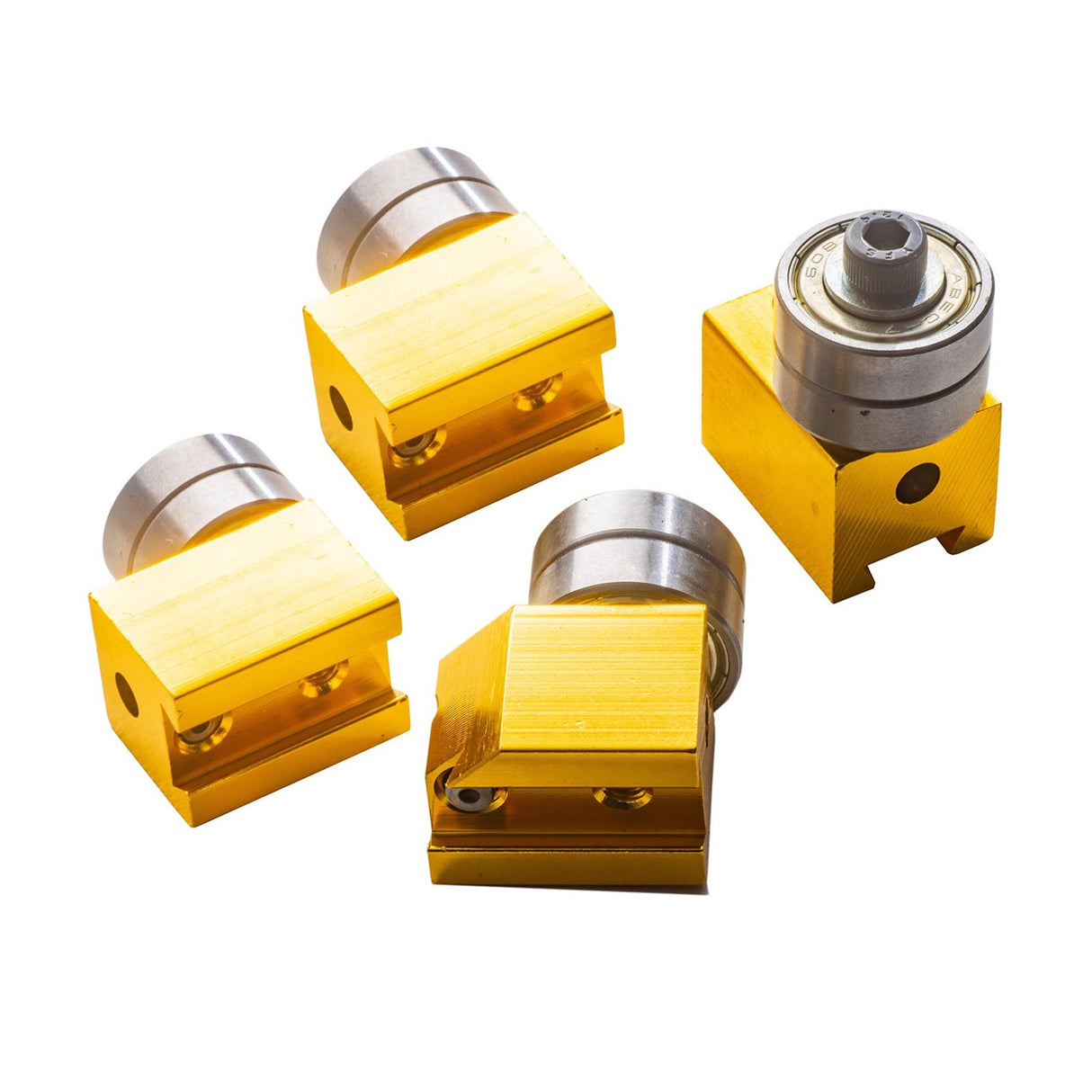 Sherwood Heavy-Duty Bandsaw Bearing Guide Set in action on bandsaw machine