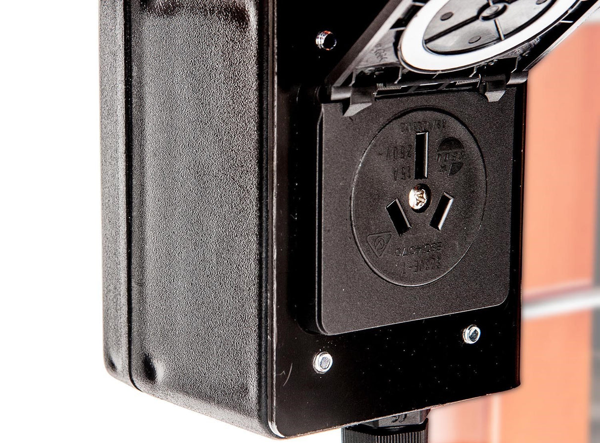 Sherwood Router Table Stand with Switch for Incra Table Tops, back view, sturdy tubular steel legs with extra braces