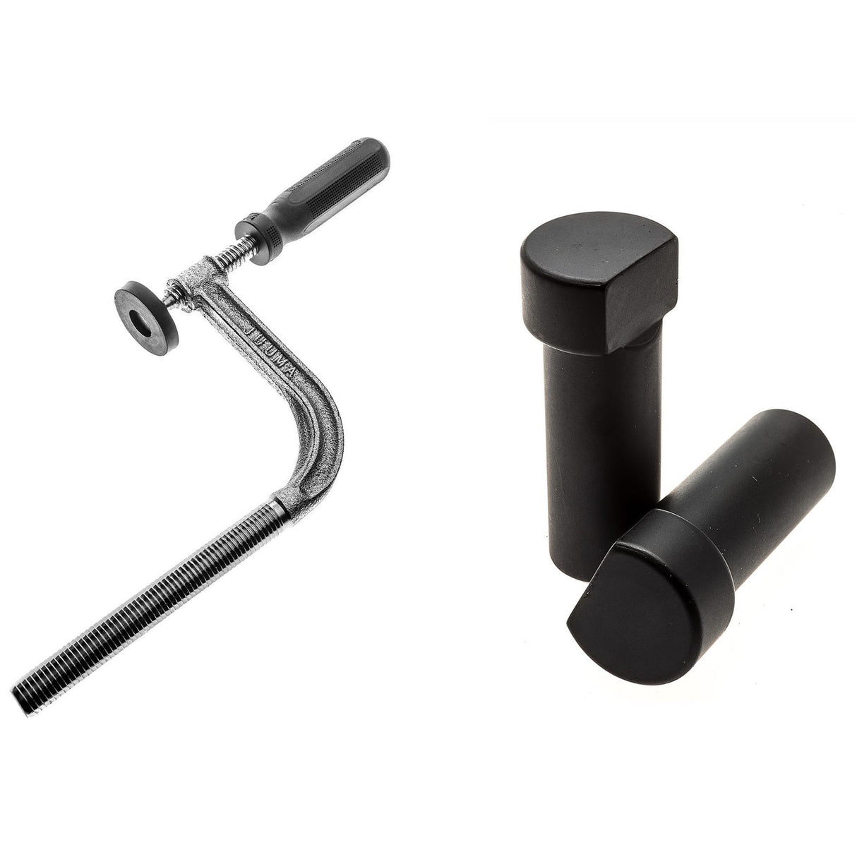 Torquata Workbench Holdfast & Dog Kit: Cast iron holdfast and 4 alloy workbench dogs. Essential for Australian workshops