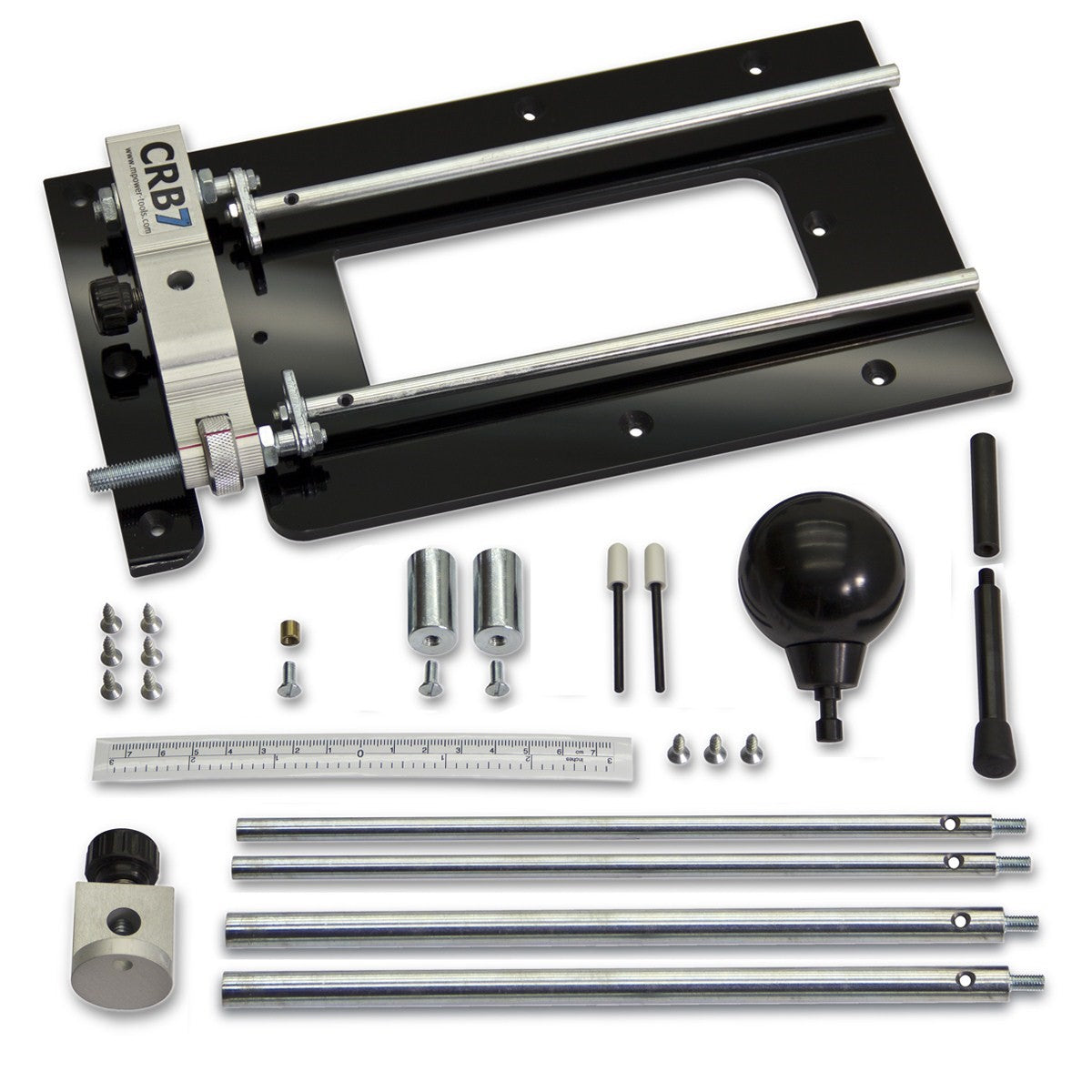 MPOWER CRB7 Combination Router Base Deluxe Set kit with accessories on white background