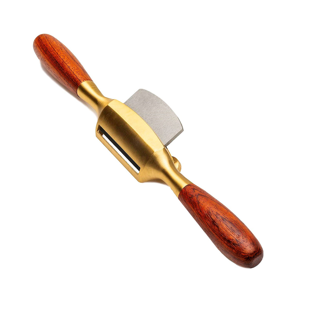 Luban round sole spokeshave with bronze body and wooden handles, ideal for shaping edges and working curved surfaces