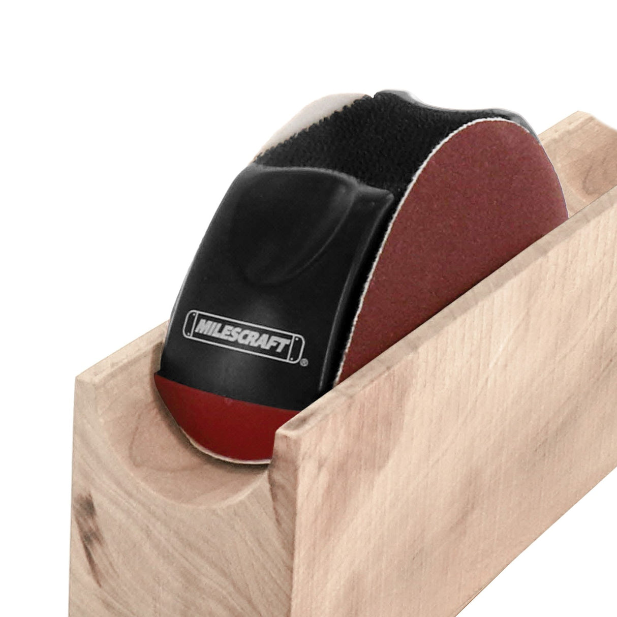 Milescraft SandPlane Hand Sander with 125mm Disc - Side view showing interchangeable sanding profiles